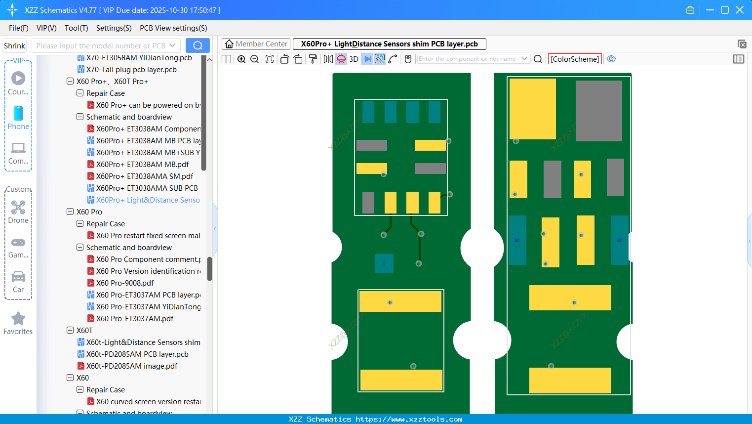 VIVO X60Pro+ Light&Distance Sensors Shim PCB Layer